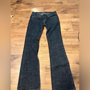 Wide leg blue jeans